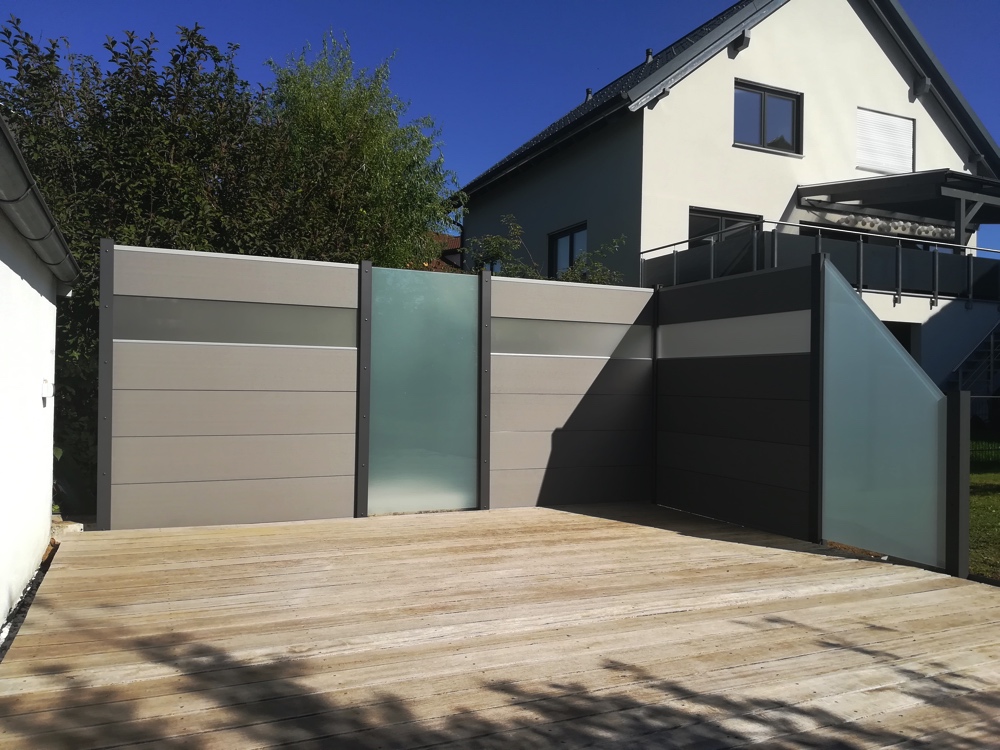 Wpc Sichtschutz Grau Milchglas Echtglas 02 Wpc Sichtschutz Grau Milchglas Echtglas 02