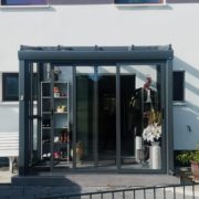 Windfang Vorbau Windschutz Vordach Anthrazit