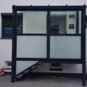 Windschutz Windfang Vordach Milchglas Glas Anthrazit 01