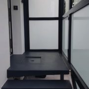 Windschutz Windfang Vordach Milchglas Glas Anthrazit 04